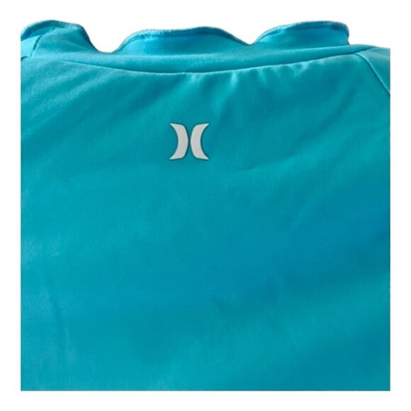 LoveShackFancy x Hurley Rhinestone heart Rashguard Top Turquoise Waves XL NWT - Picture 11 of 16